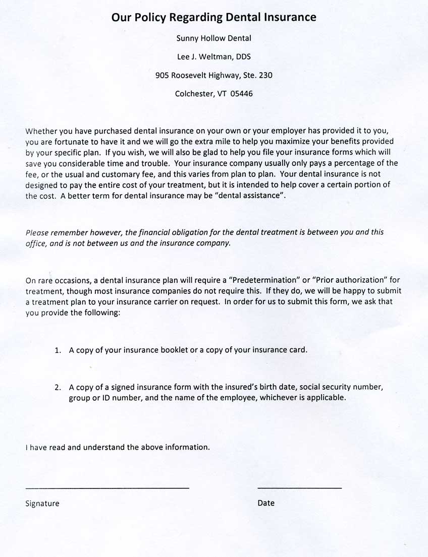 policy regarding insurance